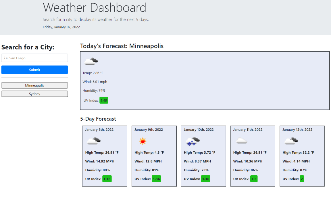 Weather Dashboard